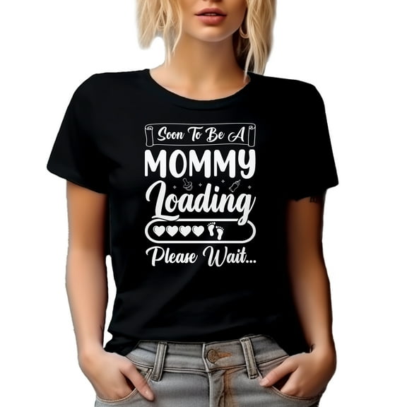 Soon to Be Mommy - Pregnancy Announcement, Baby Shower, Gender Reveal Party, Black T-Shirt, Small
