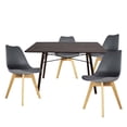 thumbnail image 1 of Set Comedor Oslo Melamina 120 Nogal 4 sillas Frankfurt Gris Mundo In Mundo in Minimalista, 1 of 5