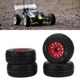 thumbnail image 3 of RC Tires, 1:10 Short Truck Tires Plastic Rubber  for 1:10 RC Red, 3 of 8