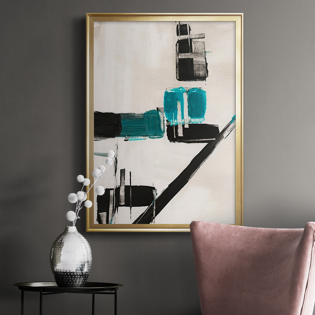 Geometry Notes I Premium Framed Print, in Gold, Black, or Silver - Ready to Hang