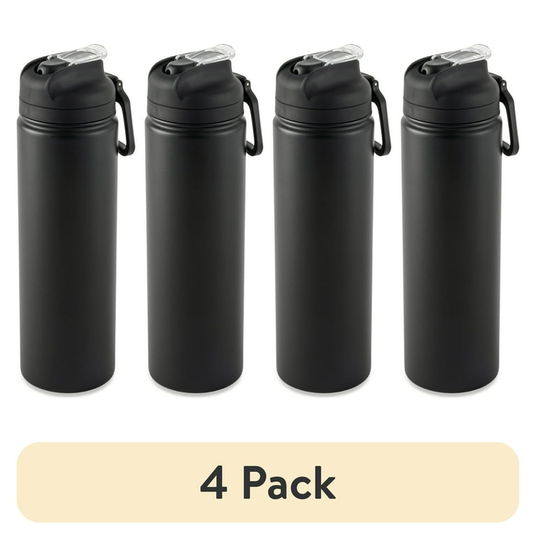 Mainstays 24 Oz Stainless Steel Sip Water Bottle, 4-Pack photo 1