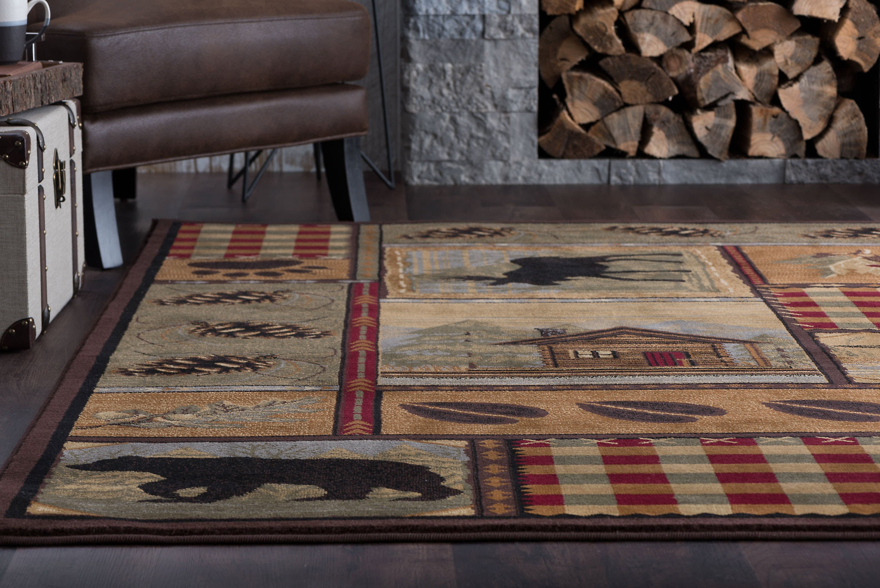 Nature Novelty 5' x 7' Multi-Color Polypropylene Indoor Area Rug