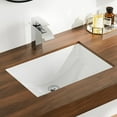 thumbnail image 1 of DeerValley DV-1U101 Modern Undermount Bathroom Sink Rectangular, Vessel Sink Rectrangle Undermount Bathroom Sink White Porcelain Ceramic Lavatory Vanity Vessel Sink with Overflow, 1 of 10