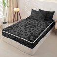 thumbnail image 2 of Erosebridal Gray Leopard Heart Zipper Full Size Comforter Sets with Fitted Sheet and 2 Pillowcases,Sweet Girl Zipper Bedding Set,Black Reversible,4 Pieces, 2 of 7