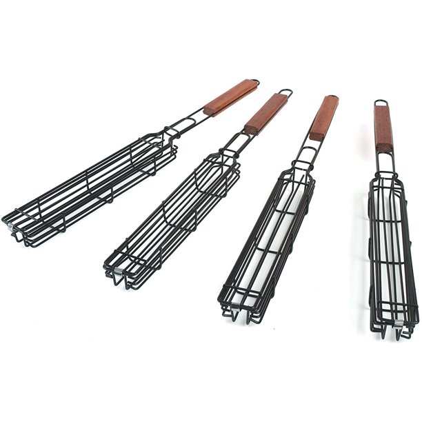 The Charcoal Companion Nonstick Kabob Grilling Baskets, Set of 4