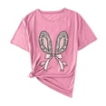 thumbnail image 1 of Plebaso T-Shirts Graphiques de Pâques pour Femmes Manches Courtes T-Shirts Imprimés pour Femmes Décontractés Amples Basiques Extérieurs, 1 of 4