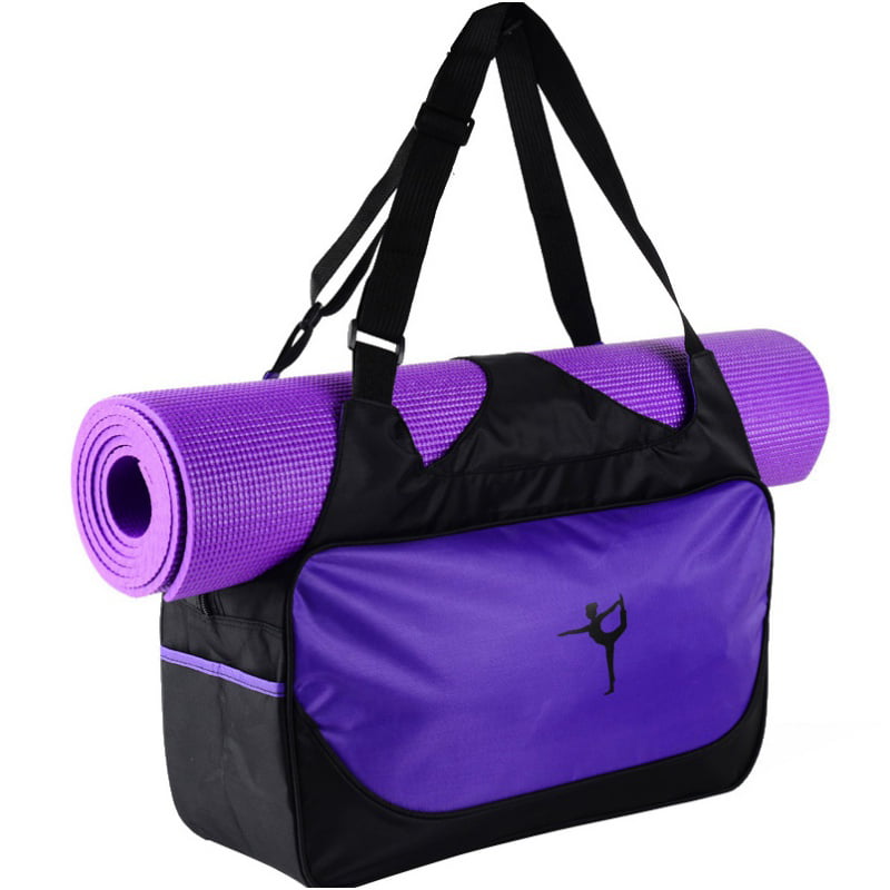 Lightweight Full-Zip Yoga Mat Gym Sports Bag w/Pocket & Shoulder Strap Womens 
