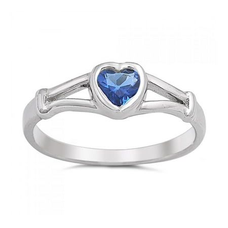 925 Sterling Silver Heart Shaped Baby Ring With Cubic Zirconia