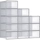 thumbnail image 1 of SONGMICS HOME Cajas de Zapatos Plástico, Juego de 12 Organizadores de Almacenamiento, Caja Zapatero Plástico Plegable y Apilable para Zapatillas hasta talla 44, Transparente y Gris, 1 of 1