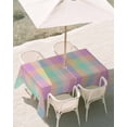 thumbnail image 3 of 54x80 Inch Outdoor Tablecloth with Umbrella Hole Zipper Rectangle Pink Blue Plaid Rectangular Tablecloths Outside Waterproof Buffalo Checkered Modern Gingham Lattice Patio Table Cover for Picnic, 3 of 8