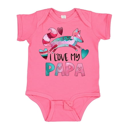 

Inktastic I Love My Papa Pink and Blue Fox with Hearts Gift Baby Boy or Baby Girl Bodysuit