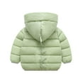 thumbnail image 4 of Povozer Girls' Winter Coat Long Parka Warm Hooded Puffer Jacket(Light Green,12-18 Months), 4 of 4