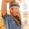 thumbnail image 4 of 3 Pieces Button Headbands for Face Covering Knotted Turban Elastic Hair Bands Boho Stretchy Crossed Headwrap for Women Girls, 3 Colors (Black, Dark Gr, 4 of 5