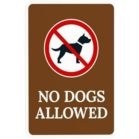No Dogs Allowed Warning,Prohibition Security Metal Signs for Busines Home Outdoor Indoor Road Yard Garage Street Wall Caution Decor 8 x 12 Inches
