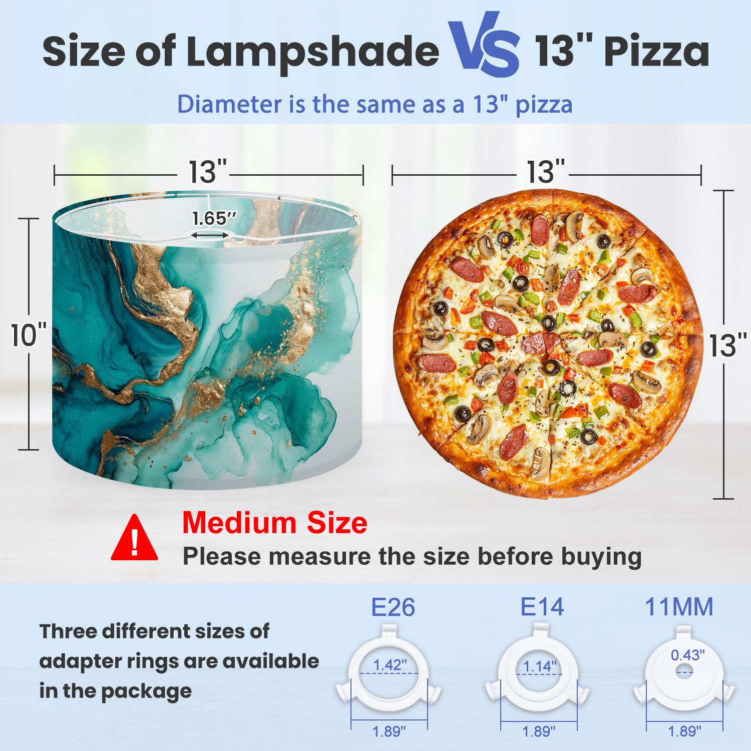 Lampshades 2 Pack Pastel cyan mint liquid marble watercolor gold lines brush stains Teal 13"x13"x10" Light Shade for Table Lamps Floor Lamps Drum Lamp Shades Lampshade Replacement Easy Assembly