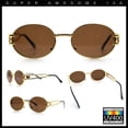 thumbnail image 2 of 90s Retro Luxury Bicycle Chain Metal Jewel Arm Oval Round Sunglasses Gold Black - Brown, 2 of 8