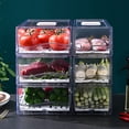 thumbnail image 4 of Plastic Produce Saver Container Vegetable Storage Containers for Refrigerator Fruit Storage Organizer Bins with Draining Plate Fridge Container Box[S], 4 of 9