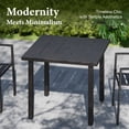 thumbnail image 2 of MF Studio 5-Piece Outdoor Patio Dining Set, 4 Swivel Rattan Rope-Woven Chairs & 34.2" Square Table with 1.6"-2" Umbrella Hole, Black and Beige, 2 of 15