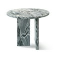 thumbnail image 2 of Miekor Furniture Grey Blue natural marble coffee table, small table,living room table, natural stone, Ø17.7 h15.8 Inch/Ø45 h40 cm, genuine marble, real marble MK6726, 2 of 9