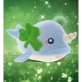 thumbnail image 5 of DolliBu Baby Soft Blue Narwhal Stuffed Animal with Green Plush Shamrock, Cute Green Shamrock Plush, St Patricks Day Stuffed Animal Narwhal, Good Luck St Patricks Day Toys for Kids, Baby - 11.75 Inches, 5 of 7