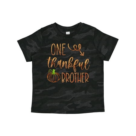 

Inktastic One Thankful Brother Thanksgiving Design with Pumpkin Gift Toddler Boy Girl T-Shirt