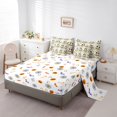 thumbnail image 5 of Manfei Halloween Skull Cherry 7-Piece Twin Bedding, Kawaii Floral Ghost Bow Bat Bedding Comforter Set, Yellow White Black,Reversible, 5 of 7