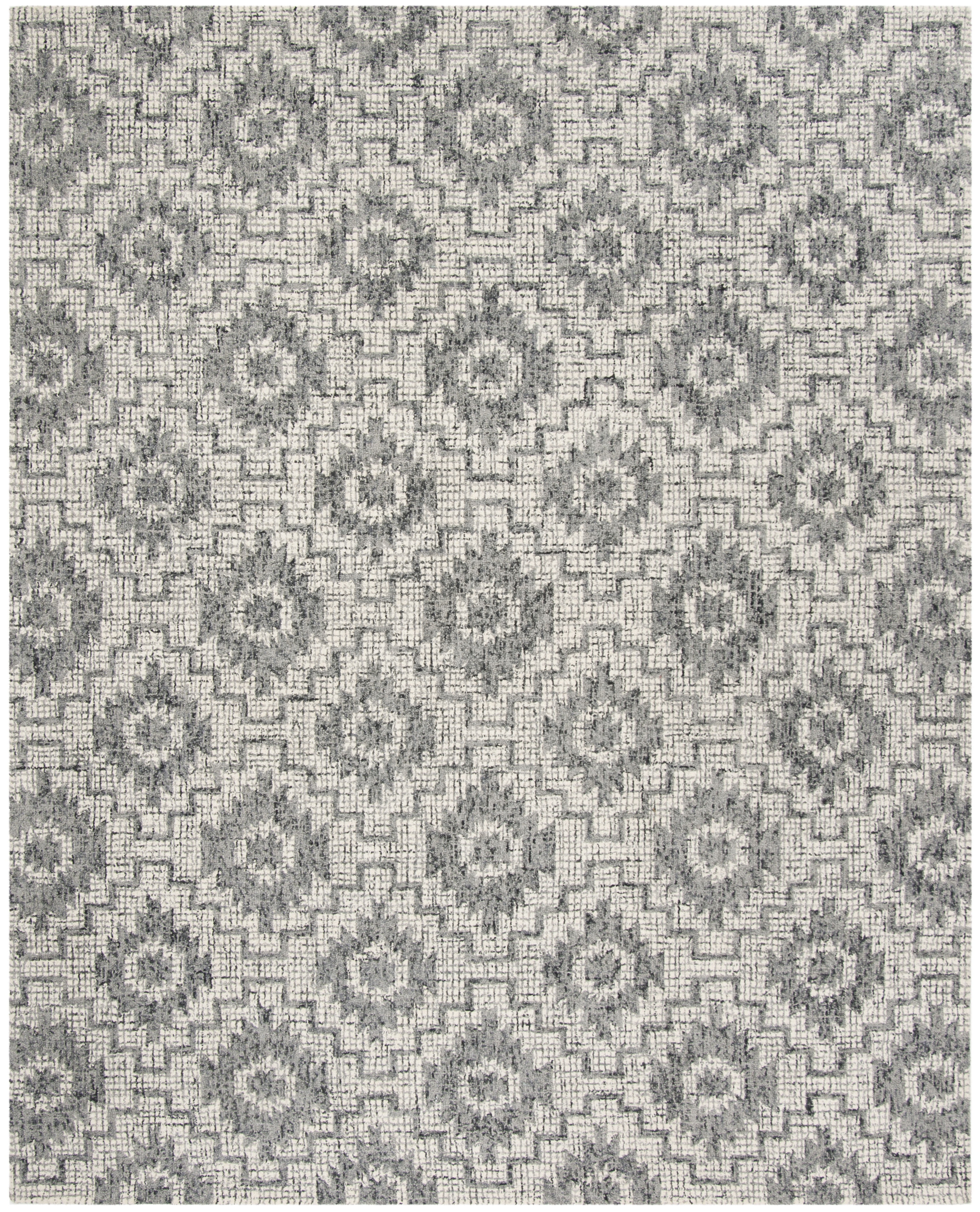 SAFAVIEH Abstract Joan Abstract Wool Area Rug, Ivory/Dark Gray, 8' x 10'