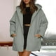 thumbnail image 1 of Chaqueta de algodón con botones y bolsillo a cuadros de diamantes de color liso para mujer, chaqueta informal con capucha de manga larga, abrigo para mujer, 1 of 6