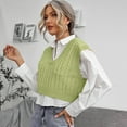 thumbnail image 4 of Guieoi Womens Sweaters 2025 Sweaters for Women Plus Size Casual Sleeveless Knitted Top Sweaters for Women Plus Size Sweater Vest Green Black*Friday/Cyber*Monday Clearance, 4 of 8