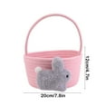 thumbnail image 3 of Honeeladyy Easter Gifts Baskets for Kids, Pink Large Personalized Baby Easter Basket with Handle, Empty Bunny Egg Basket, Woven Easter Gift Basket for Girls, Boys, Babies, Toddler, Infant, 3 of 6