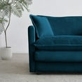 thumbnail image 3 of Modern 3-Piece Sofa Set (1+1+3 Seats) in Blue with Round Arms for Living Room, 3 of 13