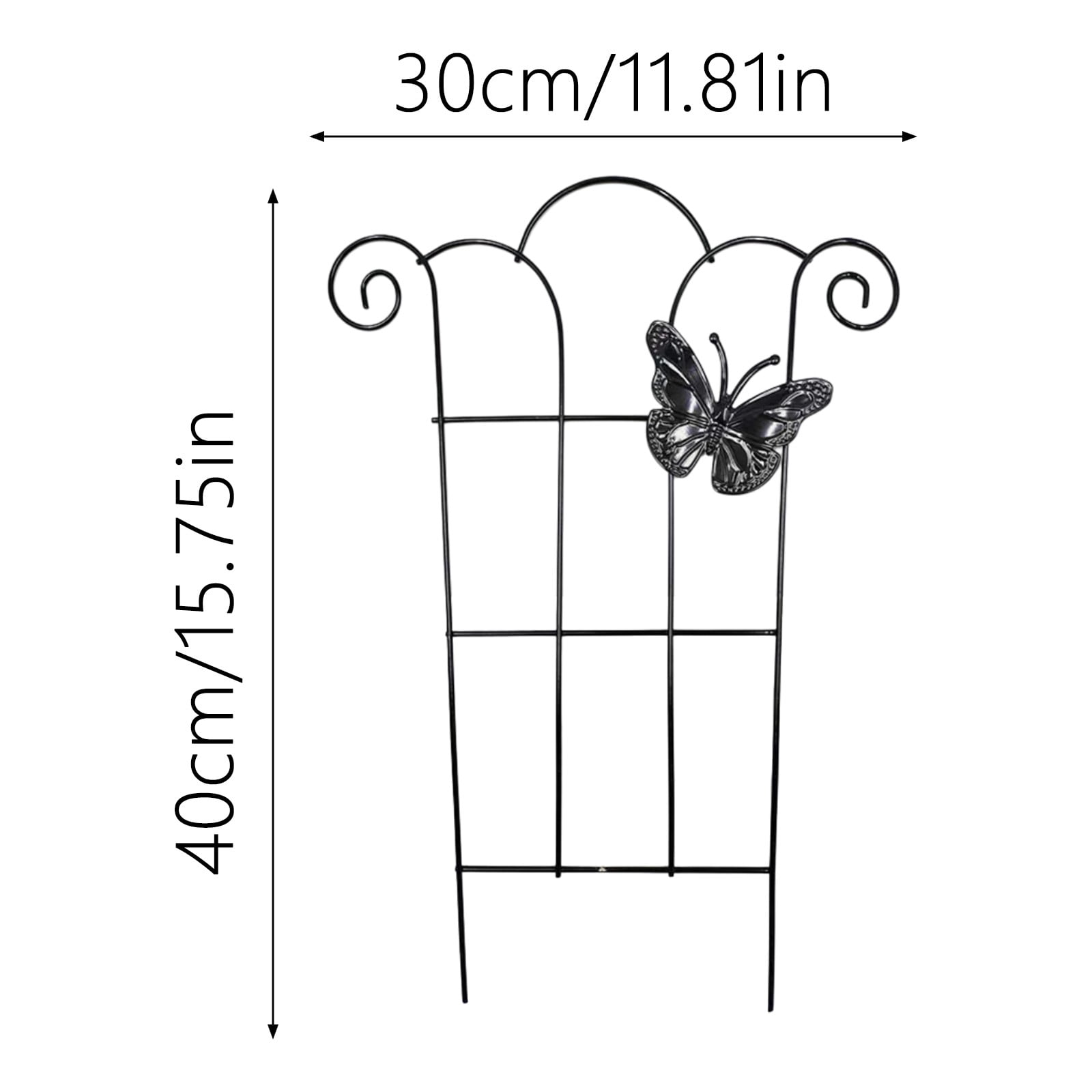 15.7 Inch Metal Trellis Stakes for Climbing - Garden Support Stakes for Indoor Outdoor Potted Flowers, Monstera, Vines, Tomatoes, Cucumbers, and Vegetables (4 PCS)