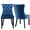Blue Velvet, Solid Wood Legs, variant on Set of 2 Beige Velvet Dining Chairs - Mid-Century Modern Tufted Upholstered Chairs with Solid Rubberwood Legs, Nailhead Trim & Non-Slip Foot Caps for Dining/Kitchen
