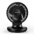 thumbnail image 2 of OmniBreeze Ventilador de mesa negro de 6 pulgadas para dormitorio, ventilador circulador de aire de escritorio con control remoto, ventilador oscilante automático vertical de 85°+60°, 5 velocidades, t, 2 of 5
