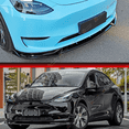 thumbnail image 5 of 3PCS Set Front Bumper Lip for Tesla Model Y 2020-2023, Front Spoiler Diffuser Front Splitter Lip, Gloss Black, 5 of 7