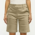 thumbnail image 6 of TQWQT Khaki Shorts for Women Dressy Casual Bermuda Shorts Straight Leg High Waisted Trendy Summer Dress Shorts with Pockets Khaki S, 6 of 6