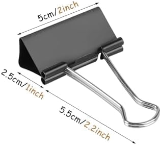 Tekola Extra Large Binder Clips (36 Pack) 2 Inch, Big Paper Clamps for Office Supplies, Black