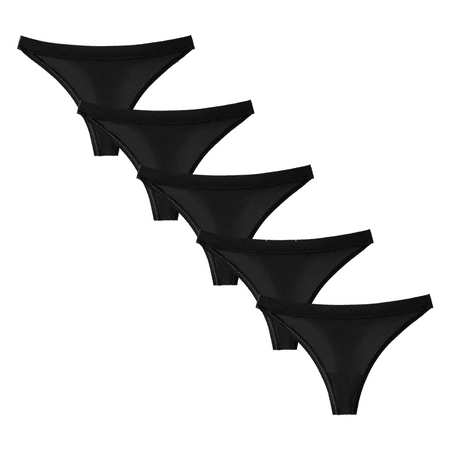 Fulorrnie Underwear for Women Plus Size Thong Comfort Seamless Panty Cute Elastic Waist Breathable Panties Black XS