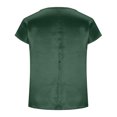 thumbnail image 4 of Womens T Shirts Summer Tops Cap Sleeve Crewneck Casual Business Blouses 2026 Spring Clothes Fashion Outfits Dark Green 2XL, 4 of 8