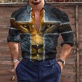thumbnail image 1 of TIMIFIS Men's Shirts Cross Shirts Cross Print Casual Long Sleeve Button Down Shirts Top- GreenFall, 1 of 4