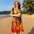 thumbnail image 4 of Balery Honeybee On Vibrant Flower Vestidos sueltos de manga corta para mujer, vestidos de verano 2025, vestidos casuales de corte A con vuelo., 4 of 6