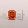 thumbnail image 2 of 5.45 ctw Emerald Cut Orange Cz Gemstone 925 Sterling Silver Solitaire Split Shank Wedding Ring, 2 of 6