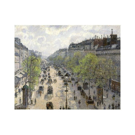 Boulevard Montmartre, Spring, 1897 French Impressionist Paris City Street Scene Painting Print Wall Art By Camille