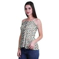 thumbnail image 3 of Moomaya Casual Shoulder Strap Flared Hem Cotton Slub Printed Women Summer Top, 3 of 5