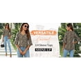 thumbnail image 5 of Shine Up Blouses for Womens Floral Print Tunic Tops Summer V-Neck 3/4 Ruffle Sleeve Blouse, 5 of 7
