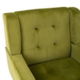 thumbnail image 3 of Mid-Century Accent Chairs, Upholstered Living Room Chair, Armchair Button Tufted Back and Wood Legs for Bedroom/Office/Cafe, Yellow, 3 of 9