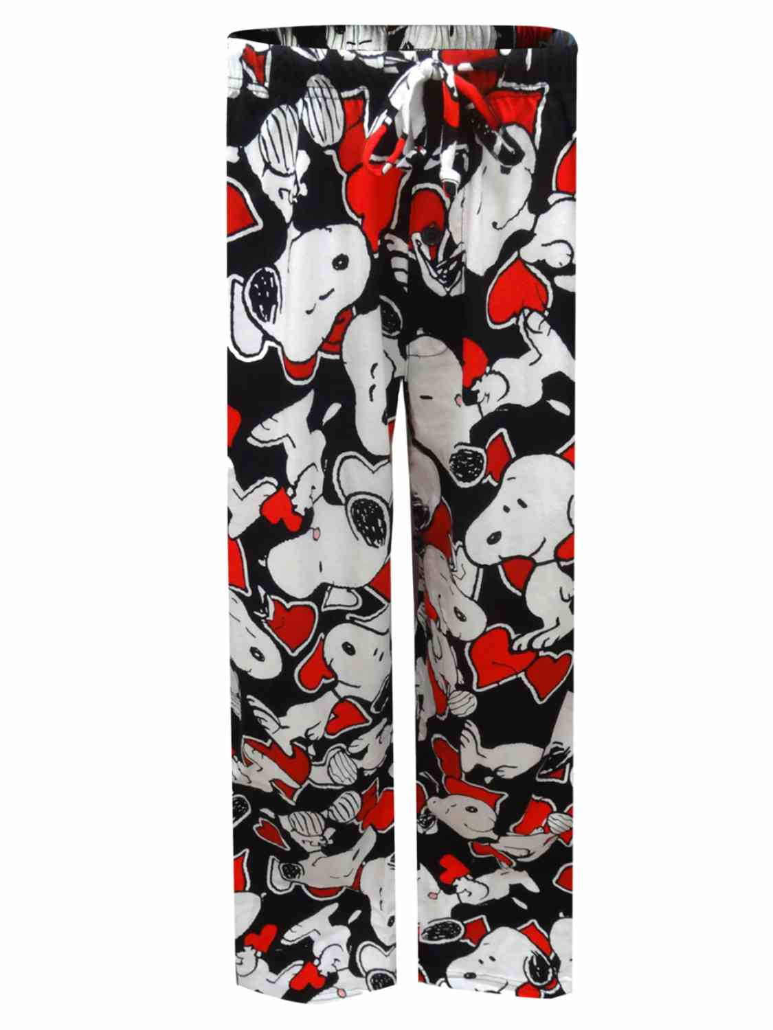Peanuts - Peanuts Mens Black Snoopy Hearts Valentine's Day Lounge Pants