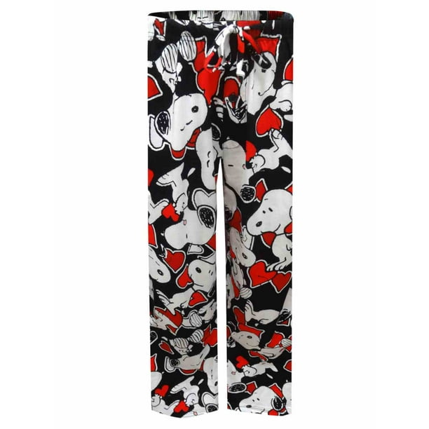 Peanuts Peanuts Mens Black Snoopy Hearts Valentine's Day Lounge Pants Pajama Bottoms Walmart