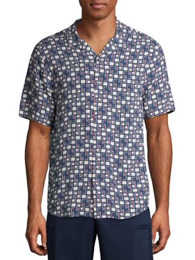 C/M by Como Man Men's Retro Geo Camp Shirt