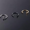 thumbnail image 4 of K-KED 1pcs C-shaped Fake Nose Ring Labret Lip Ring Surgical Steel Piercing Clip On-Gold-S, 4 of 9